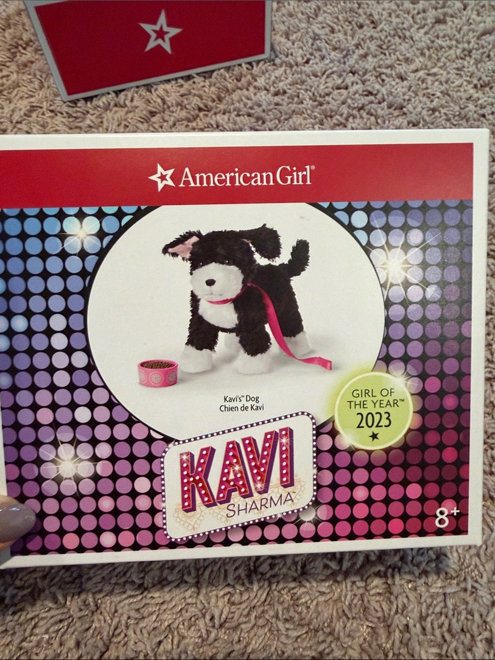 American girl of the year pet
KAVI SHARMA dog bow leash black white puppy new